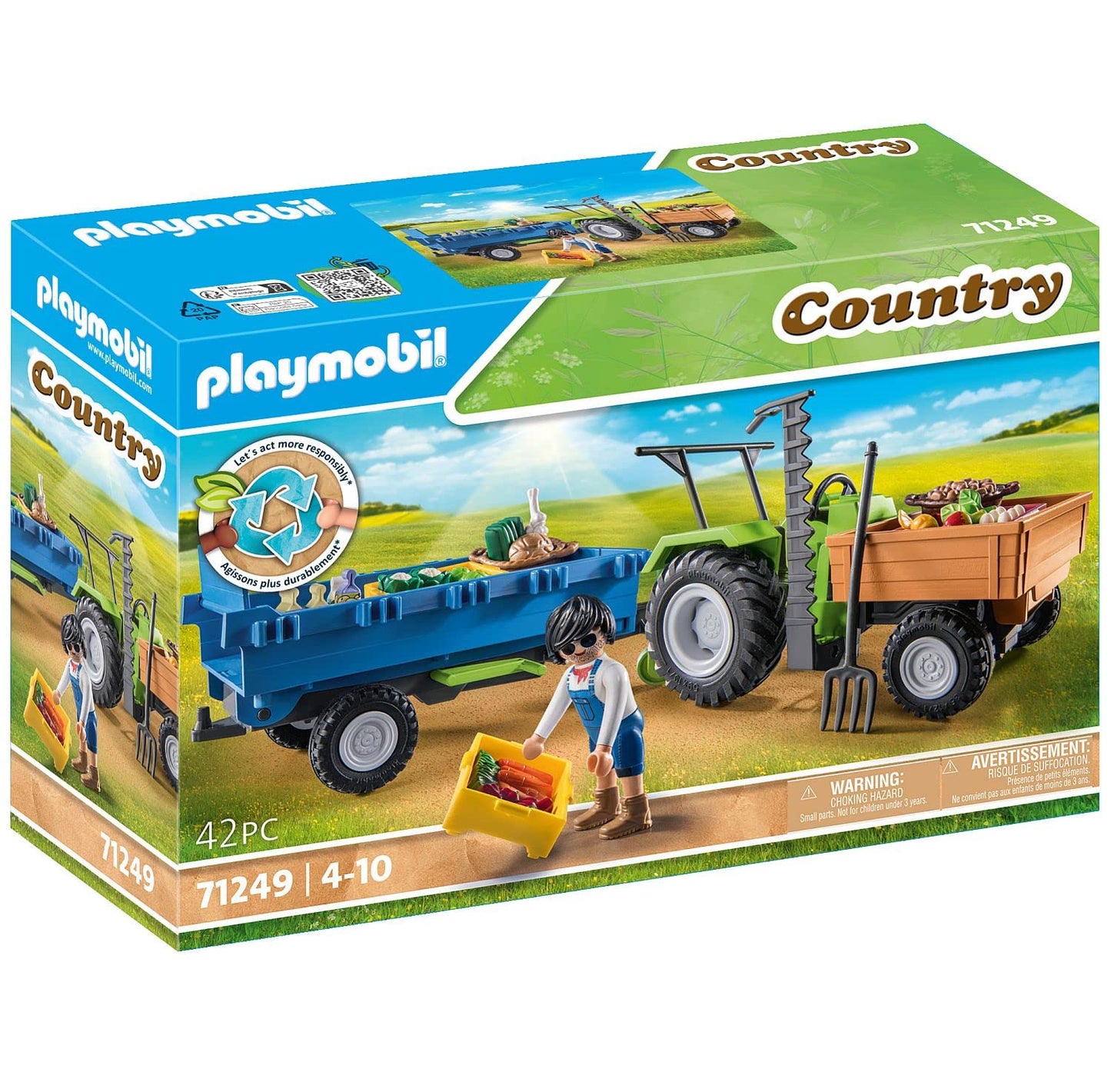 Playmobil Harvester Tractor With Trailer
