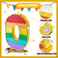 PCFING 20 Inch Number 4 Piata Rainbow with 30 Inch Piata Stick Blindfold Confetti for Boy Girl Kids Birthday Party Decorations,