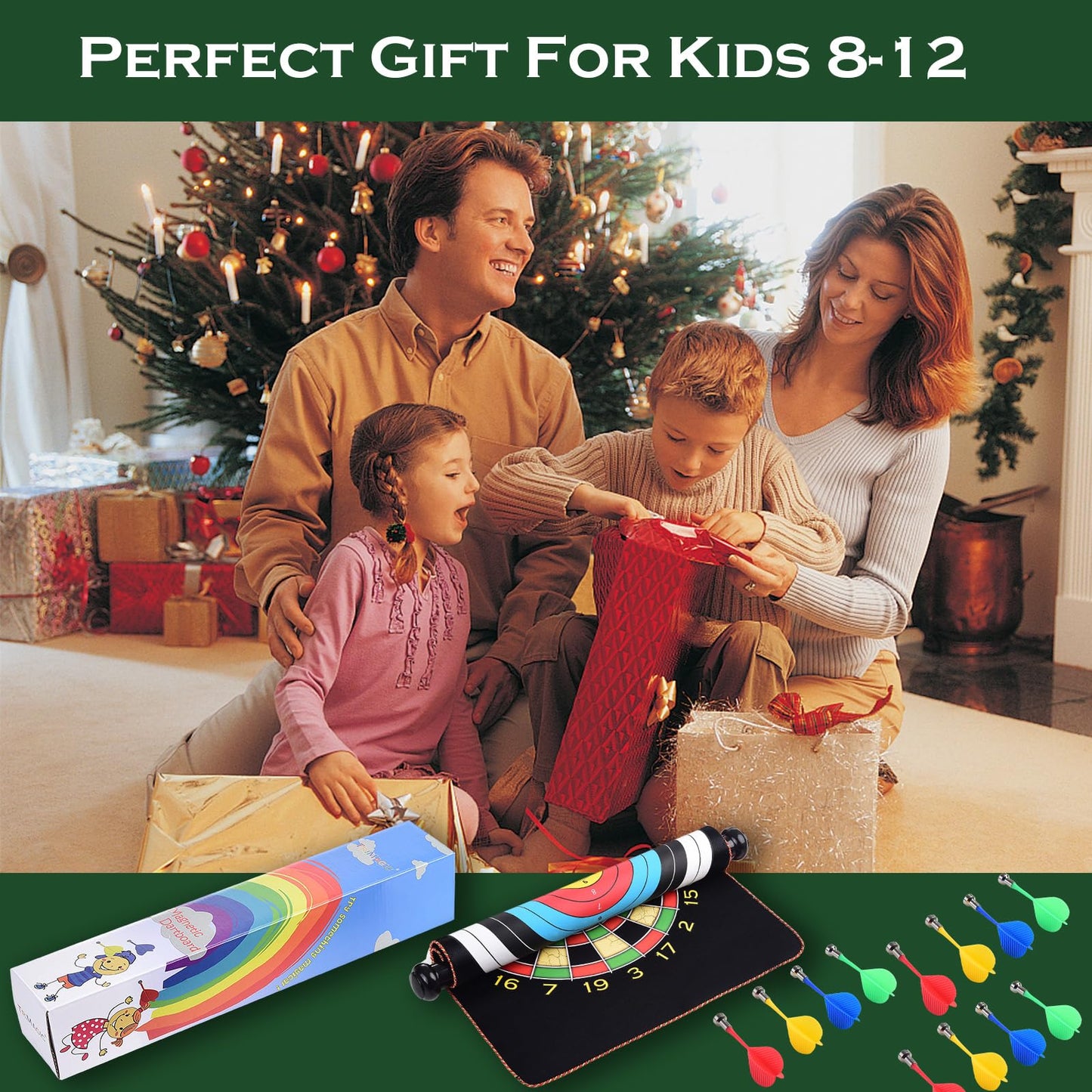 Magnetic Dart Board For Kids, Fun Toys Gifts For Boys 8 9 10 11 12 13 14 Years Old Teen Birthday Valentine Eater Christmas Stocking Stuffers Indoor Room Games, Magnet Dartboard Sets Double Sided