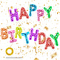 Canrevel Happy Birthday Banner 13Pcs 16 Inch Mylar Foil Letters Balloons Birthday Party Decorations For Kids And Adults - 3D Mul