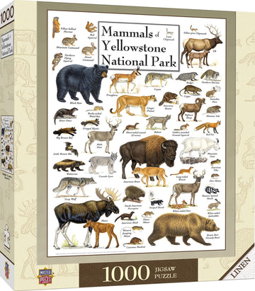 Masterpieces 1000 Piece Jigsaw Puzzle For Adults, Family, Or Youth - Mammals Of Yellowstone National Park - 19.25' X26.75
