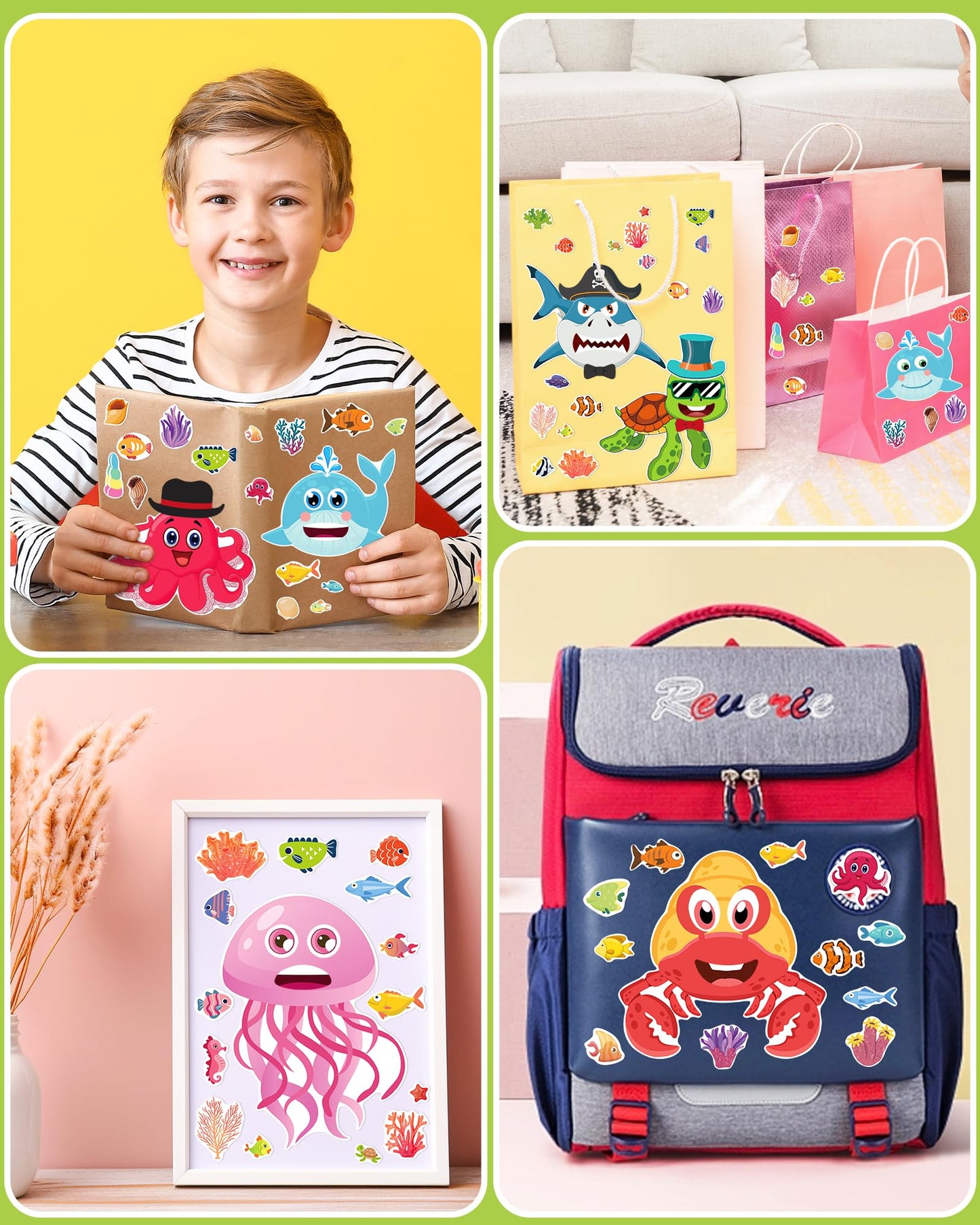 24 Pcs Make Your Own Sea Animal Sticker Sheets For Kids With Animal Party Favors Face Stickers For Kids Crafts Activities Gift B