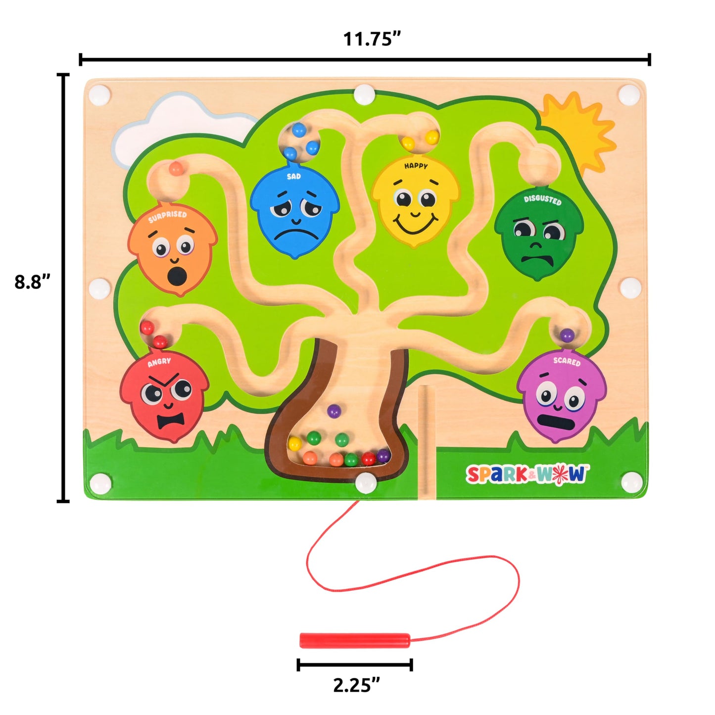 Spark & Wow Magnetic Maze | My Emotions Tree | Magnet Board For Toddlers | Six Emotions & Colors | Ages 18M+ | Emotional Regulat