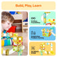 Picassotiles 100 Piece Magnetic Marble Run Travel Size Sensory Toddlers Construction Toy Set Mini Diamond Magnet Tiles Marbles F
