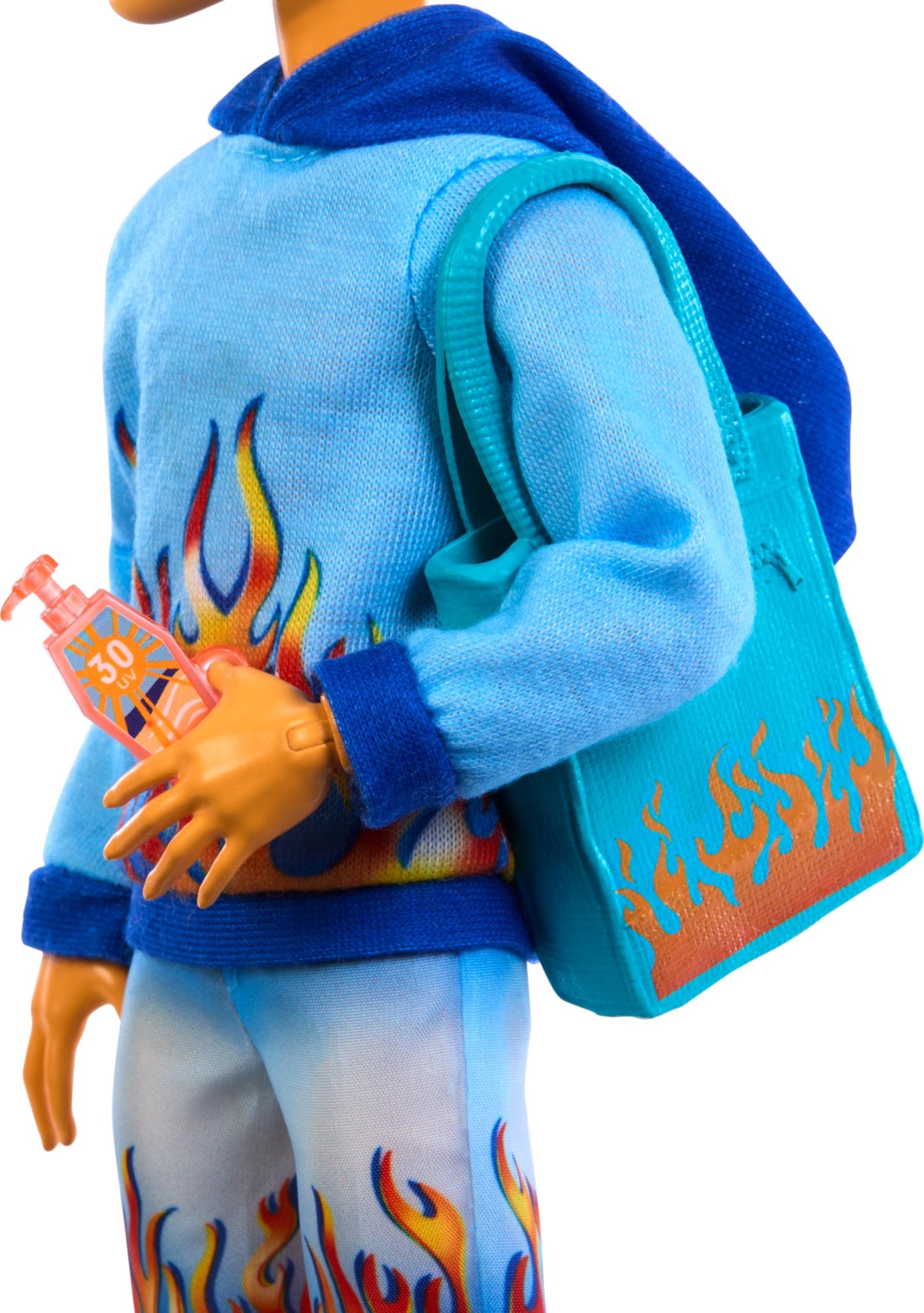 Monster High Heath Burns Doll - Scare-adise Island, Flame Hoodie, Swim Trunks, Beach Accessories, Multicolor, Model HRP69
