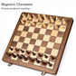 Elongdi 15' Wooden Chess Set With Magnetic Pieces - Extra Queens - Folding Chessboard Portable Travel Tournament Chess Board Games For Adults Kids