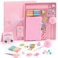 Happy LolliME Pink DIY Journal Kit for Girls - 300+ Pieces! Lockable Fuzzy Diary, Markers, Stickers & Empowering Pages - Gift Bo