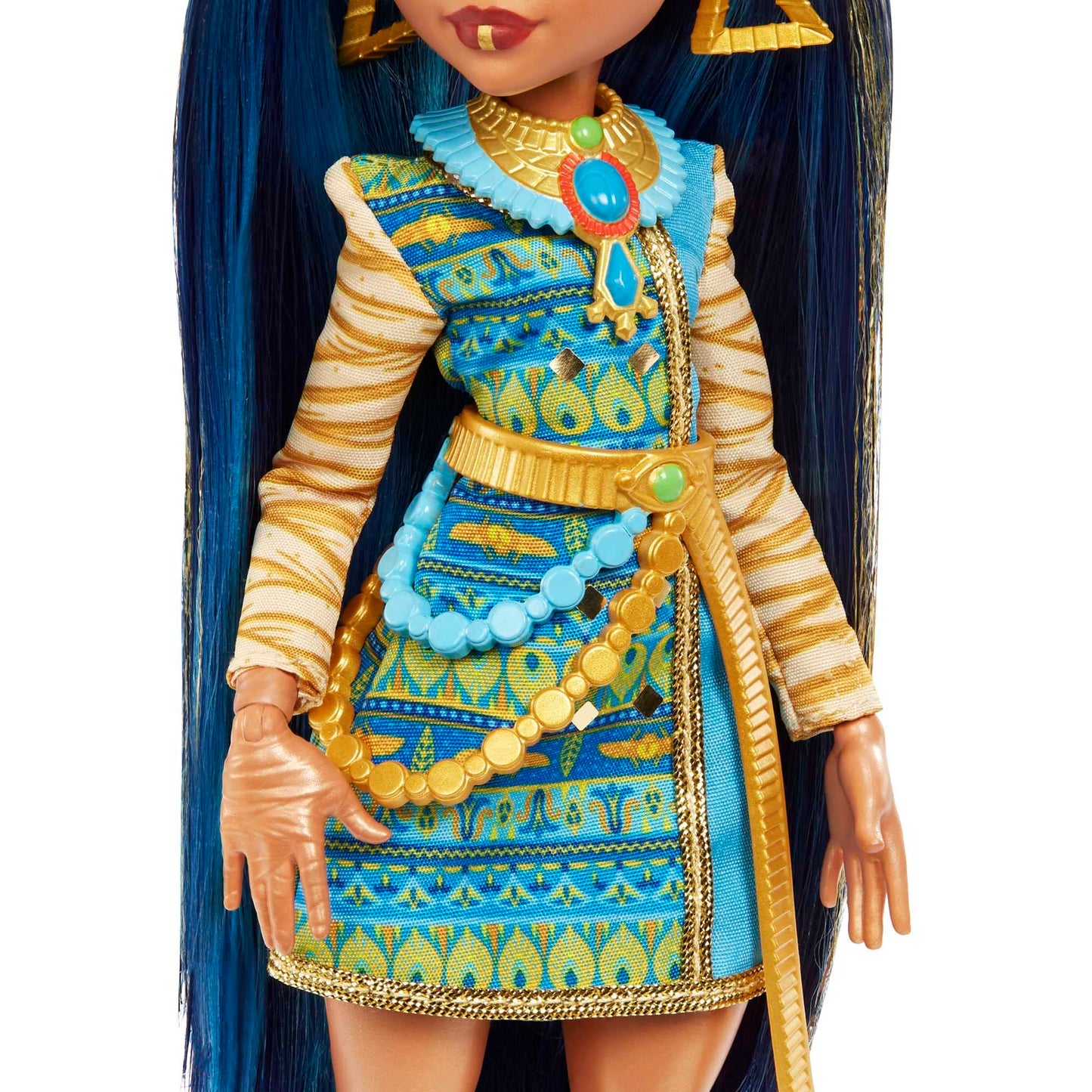 Monster High Doll, Cleo De Nile With Blue Streaked Hair In Signature Look With Fashion Accessories & Pet Dog Tut