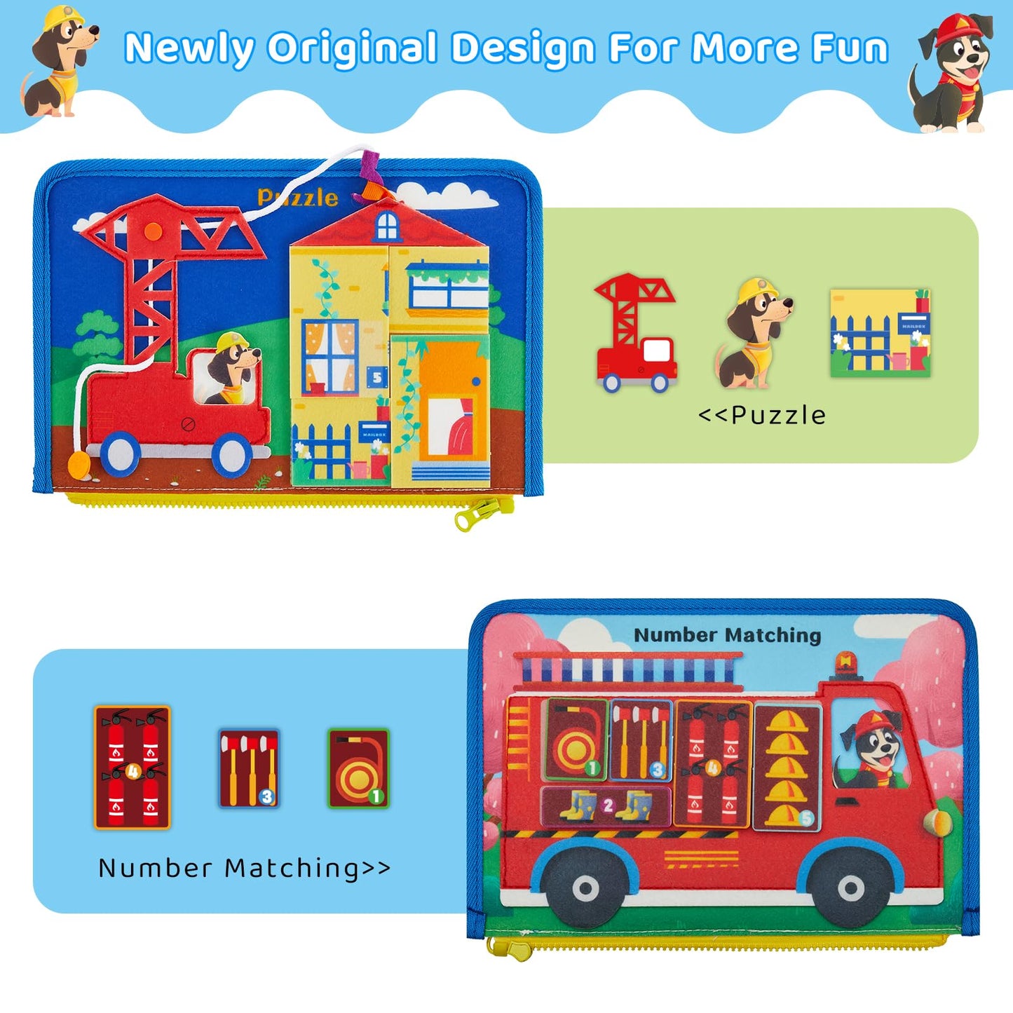 Kickduck Busy Board Montessori Toys For 3 4 Year Old, Educational Activity Sensory Preschool Learning Toys For Toddlers, Travel