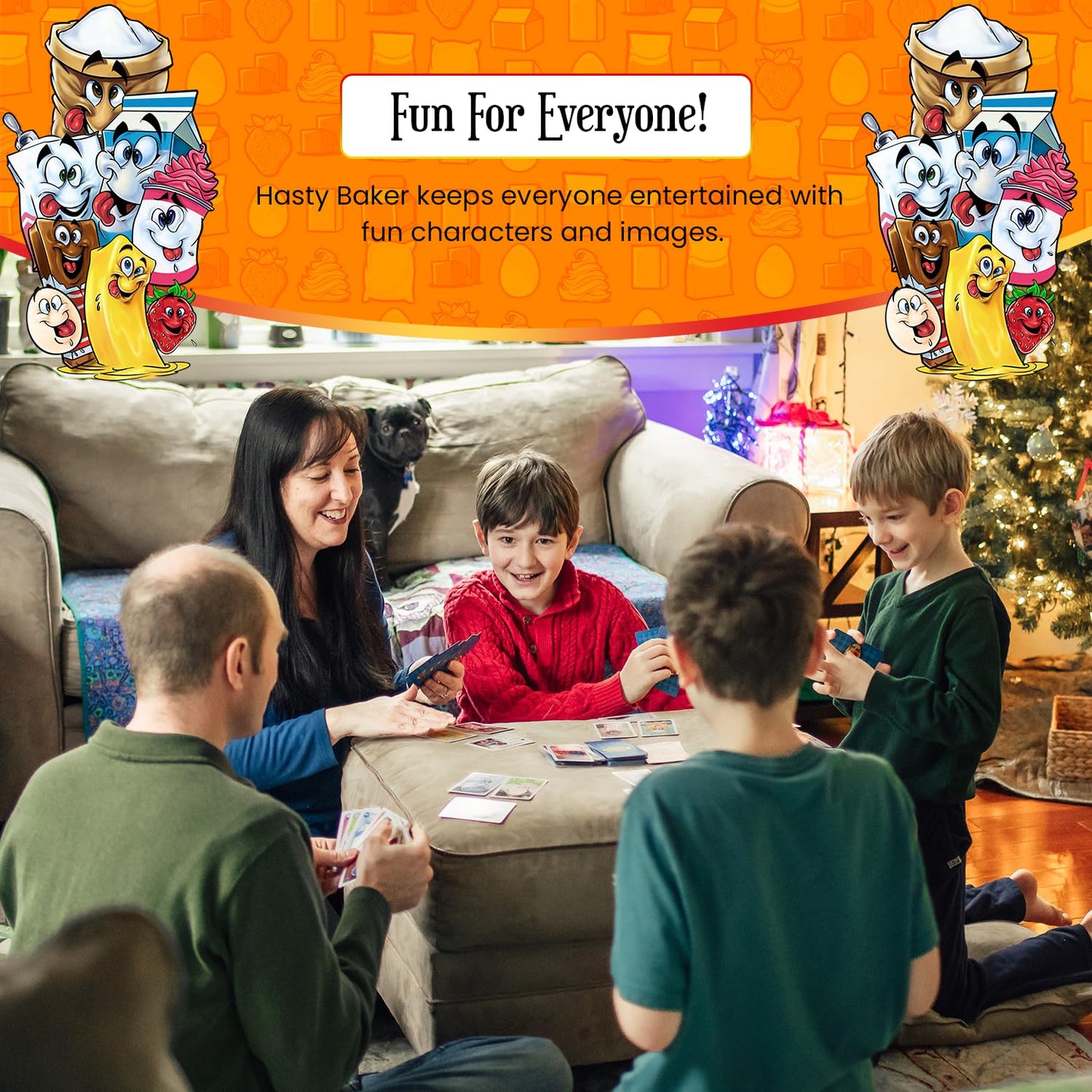GoChuckle Hasty Baker Family Card Game - Cardboard, Clear, Ages 7+, 2-6 Players, Race to Collect Ingredients and Complete Recipes
