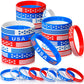 48 Pcs 4th of July Bracelets USA American Flag Bracelets Red White and Blue Bracelet Wristbands, Patriotic Silicone Bracelets fo