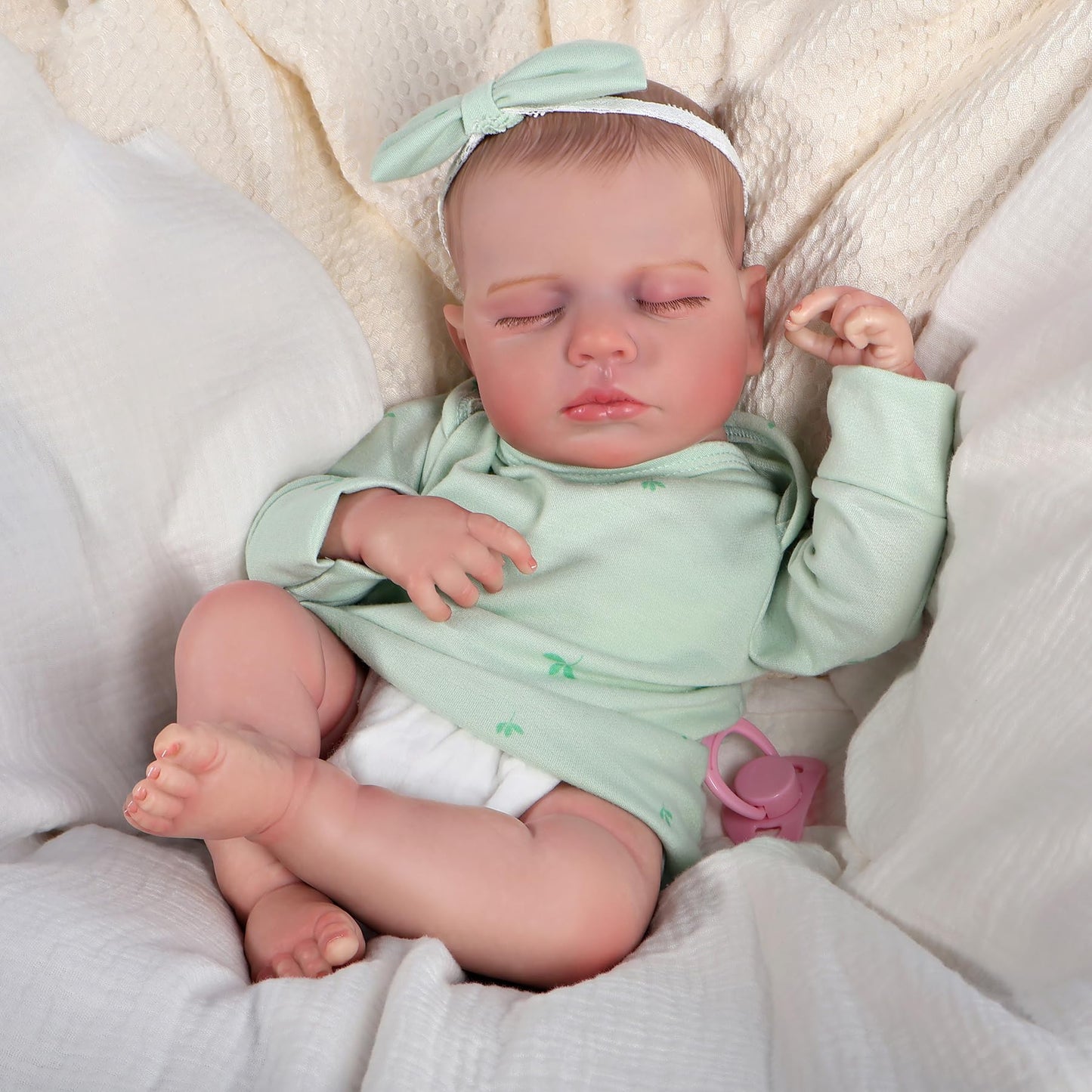 Fancci Reborn Baby Dolls, 20Inch Cute Soft Vinyl Realistic-Newborn Baby Dolls Poseable Real Life Lifelike Baby Dolls W/Doll Acce