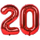 40 In Red Number Balloons Helium Foil Mylar Balloon Birthday Party Banquet Decoration Digital 20