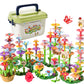 Temi 224 Pcs Flower Garden Building Toys For Girls Toys, Educational Stem Toy And Preschool Garden Play Set For Toddlers 3 4 5 6 7 Year Old Kids Boys Girls, Flower Stacking Toys For Kids Age 3-6