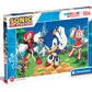 Clementoni - 27256 - Supercolor Puzzle - Sonic - 104 Pieces, Jigsaw Puzzle for Kids Age 6, Puzzle Cartoon, Made in Italy