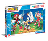 Clementoni - 27256 - Supercolor Puzzle - Sonic - 104 Pieces, Jigsaw Puzzle for Kids Age 6, Puzzle Cartoon, Made in Italy