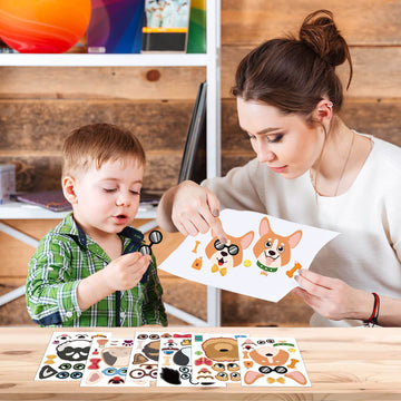 Dorgua Make-A-Face Sticker Set, Make A Dogs Stickers For Kids Dog Lover, Diy Craft Stickers Face Stickers Decor, Make Your Own D