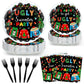 Avezano 96 pcs Ugly Sweater Party Supplies Christmas Paper Plates and Napkins Disposable Ugly Christmas Sweater Party Decoration