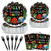 Avezano 96 pcs Ugly Sweater Party Supplies Christmas Paper Plates and Napkins Disposable Ugly Christmas Sweater Party Decoration