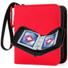 GEAoffice Mini Card Binder 1 Pocket with 80 Pockets  enhanced Small 2 Pocket Trading Card Collection Album Folder with 40 Sleeves Double Sided - Gifts for Kids  Red