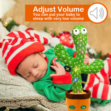 Hunfur Christmas Dancing Talking Cactus Toy Mimics Back, Cactus Baby Toy Singing Mimicking Repeating Recording Cactus Toy, Silly Sunny The Cactus With 3Xaa Battery