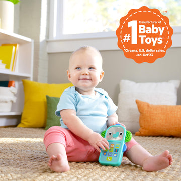 Bright Starts Elephone Baby Phone Toy for Mini-Me Fun with Music and 20+ Sound Effects, 6 Months & Up