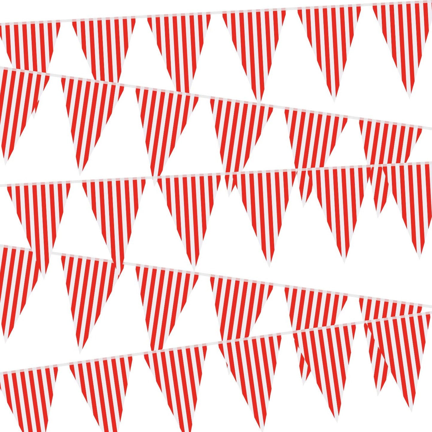 5 Packs Carnival Circus Party Decorations Supplies, Circus Carnival Bunting Banner, Red and White Pennant Banner Triangle Buntin