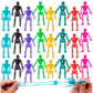 ArtCreativity Super Stretchy Skeleton Toys - Set of 48 - Halloween Toys for Kids in 10 Vibrant Colors - Stretch 7X Their Size - 