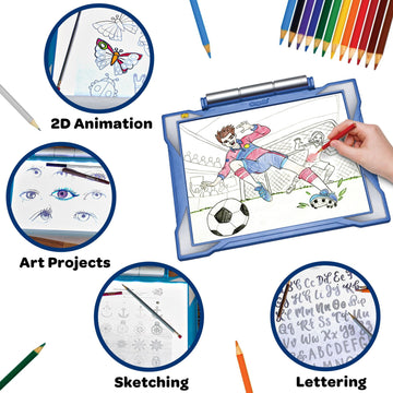 Crayola Light Up Tracing Pad - Blue, Tracing Light Box For Kids, Drawing Pad, Toys For Kids, Gift For Boys & Girls, Ages 6, 7, 8