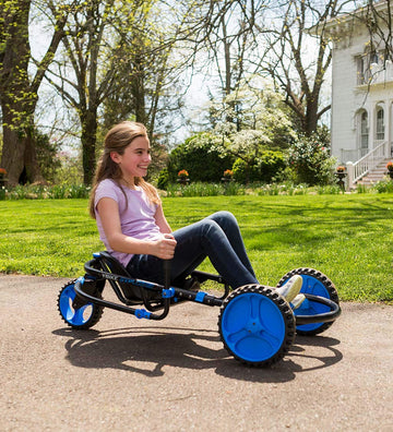 Ybike Explorer Pedal Car For Kids - Pedal Go Kart - 150 Lb Weight Limit (Blue)