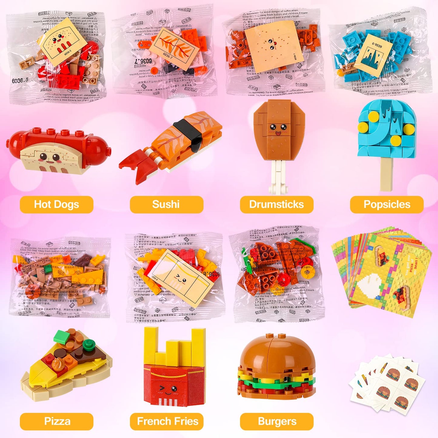 Valentine'S Day Cards For Kids Classroom - 28 Pcs Dessert Block Valentines Day Gifts For Kids, Valentine Cards With 7 Designs Bl