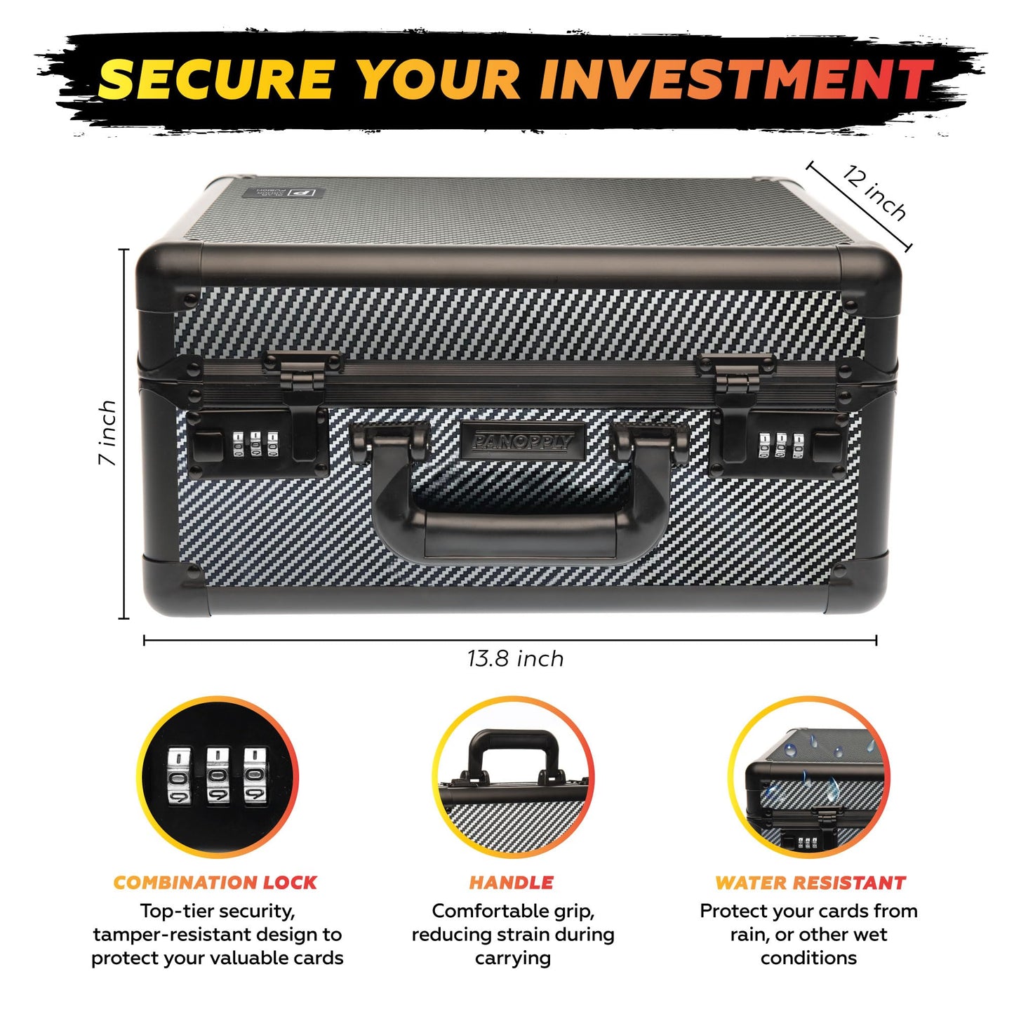 Panopply SLAB protective covering 120+ 3 Row Psa Graded Card Storage Box Graded Card Case Psa Slab Case for Graded Cards Psa Card Case Baseball Card Cases for Sports Cards Storage Sports Card Case (CARBON FIBER)