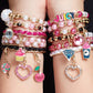 Make it Real - Juicy Couture Pink and Precious Bracelets - DIY Charm Bracelet Kit with Beads for Tween Jewelry Making - Jewelry