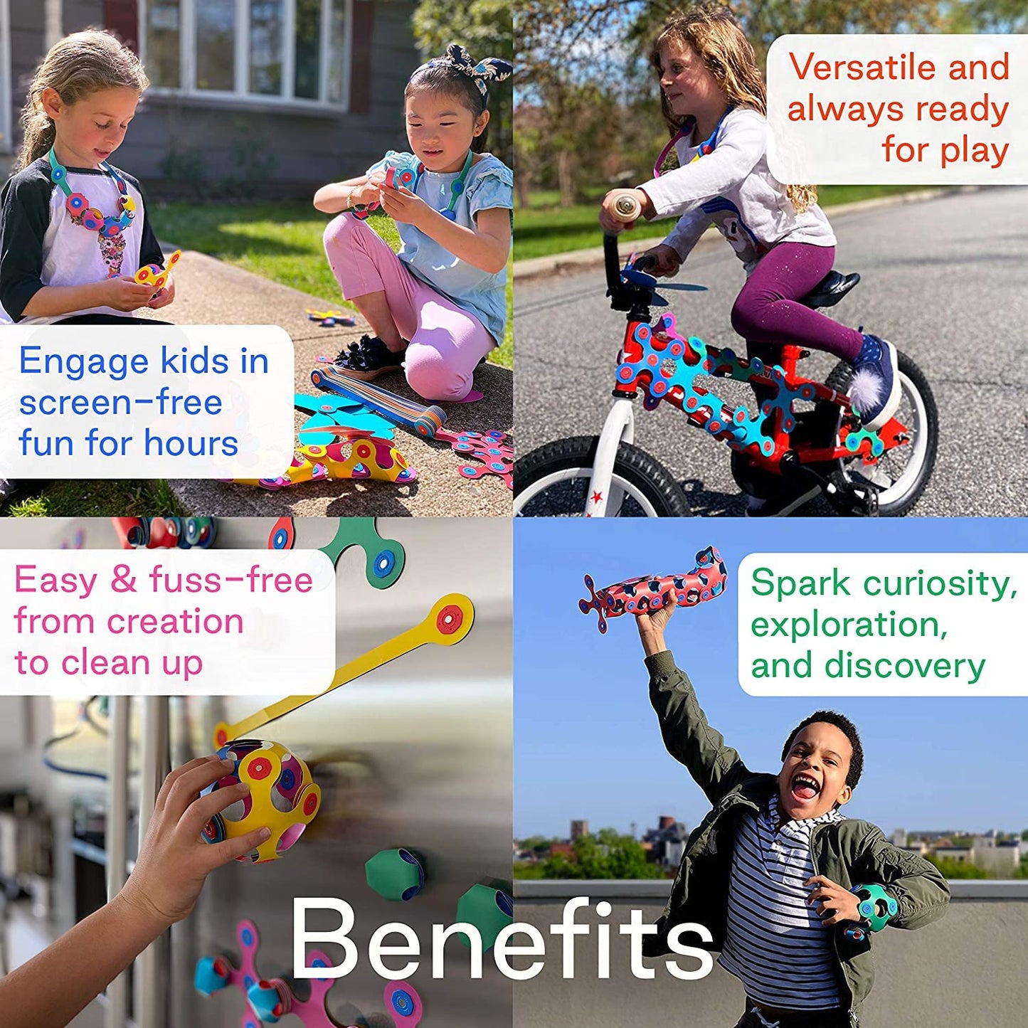 Clixo Super Rainbow, 60 Piece Pack - A Versatile, Travel Friendly Magnetic Building Toy, Flexible Design For Hours Of Fun Creative Stem Play, Great Gift For Curious Kids. Ages 4-99