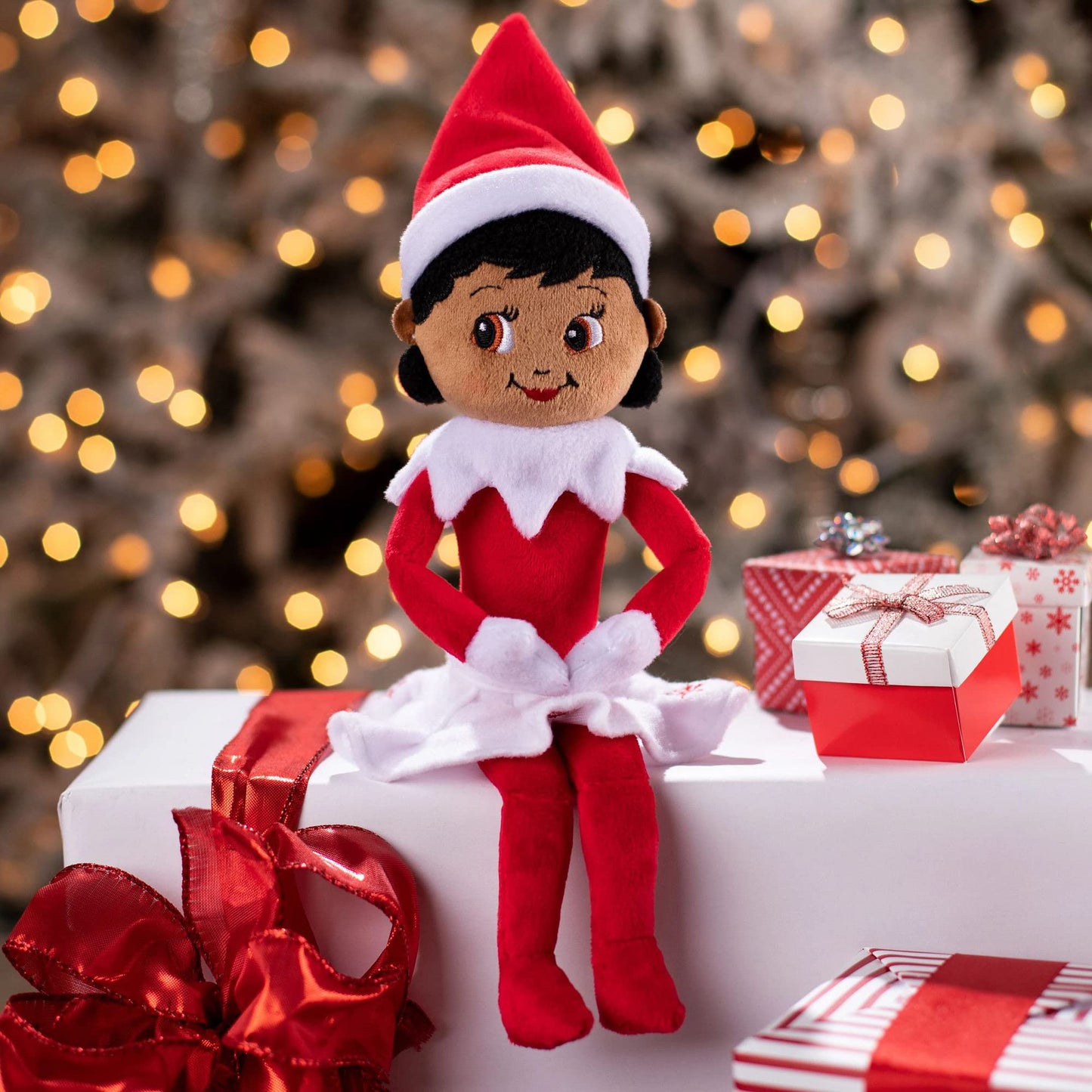 The Elf on the Shelf Plushee Pals Snuggler 12" Dark Tone Plush Toy with 4" Clip On - Model PPSESGD2-PPMINIGIRD