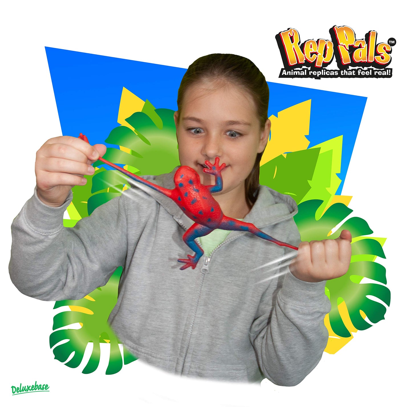 Rep Pals - Strawberry Frog, Stretchy Toy From Deluxebase. Super Stretchy Animal Replicas That Feel Real, Great For Kids