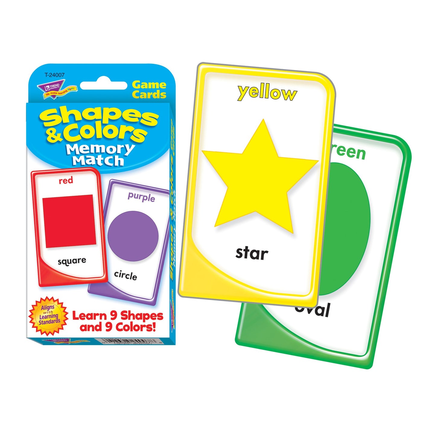 Trend Enterprises Shapes And Colors Memory Match Challenge Cards, 6 Packs