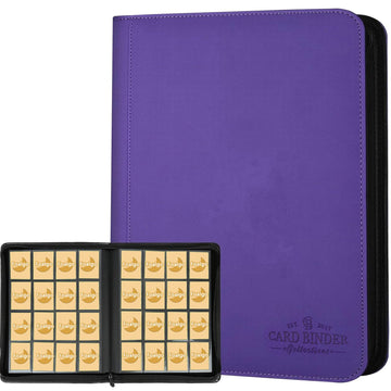 Trading Card Binder 16 Pocket  Foalgo PU Cover Card Binder for 1000+ Cards  enhanced Trading Card Holder Folders  Double Sided Pocket Card Album for MTG  TCG (Purple)