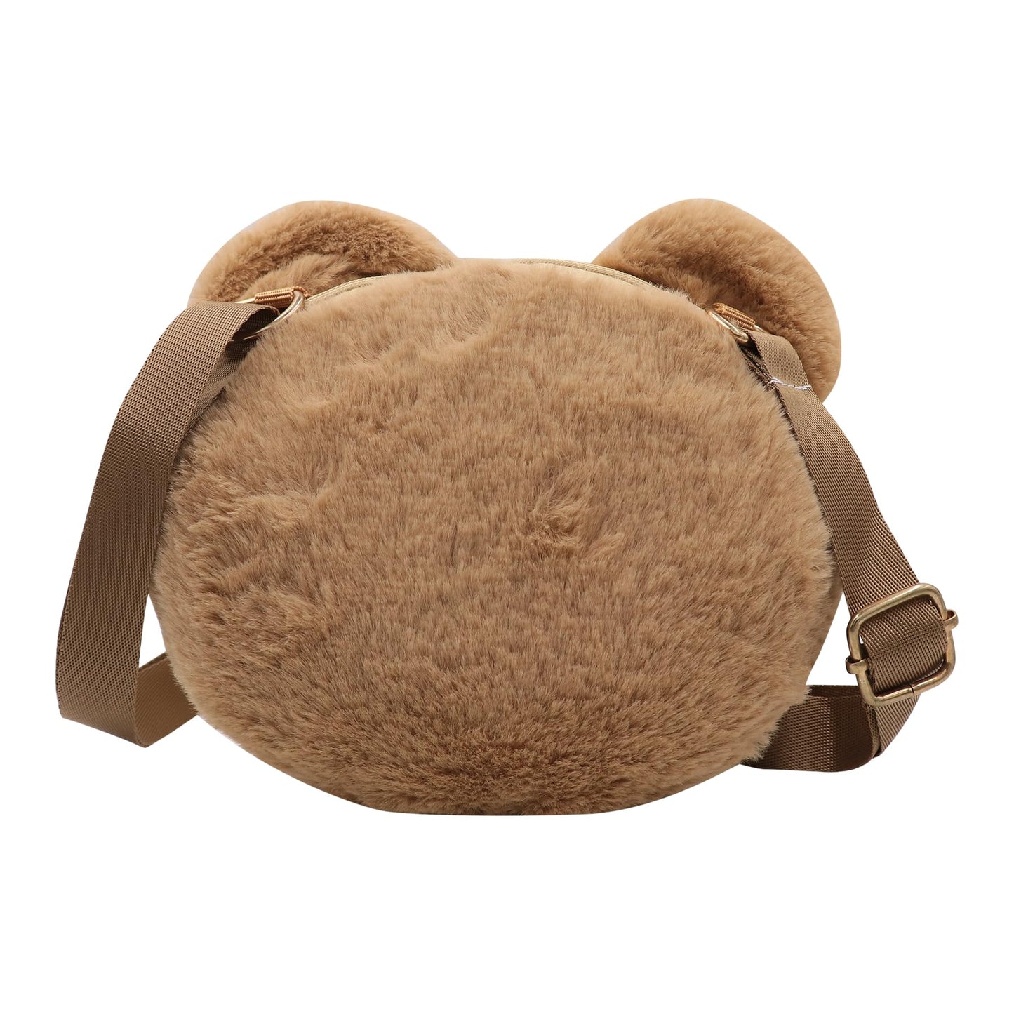 Amamcy Cute Stuffed Animal Purse For Girls 3D Bear Panda Head Crossbody Bag Fluffy Pig Frog Shoulder Bag Plush Animal Bag