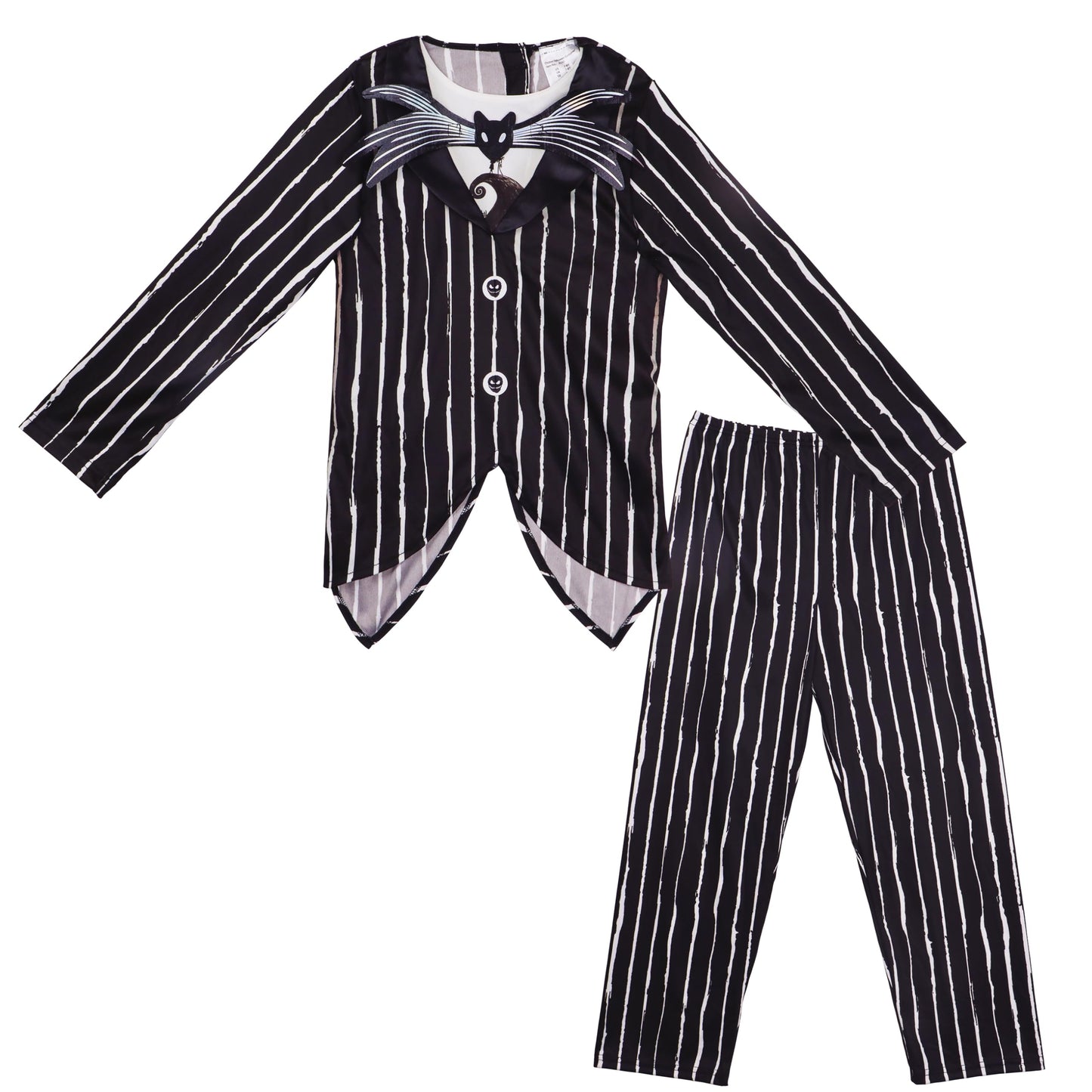 IKALI Halloween Costume for Kids Boys Black and White Striped Set Dress Up Outfit