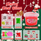 Cherry Red Christmas Slime Kit, Clear Slime Bucket With Slime Clay, 10 Packs Of Add-Ins, Slime Party Favors For Kids, Birthday E