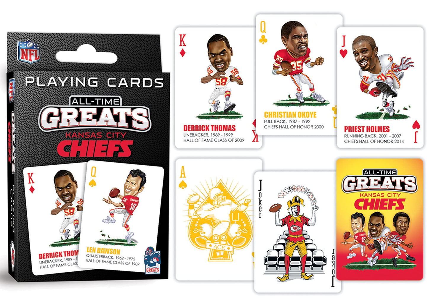 MasterPieces Kansas City Chiefs Playing Cards - Officially Licensed Deck for Adults & Kids, Team Color, Model KCC3300