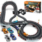 Electric Slot Car Race Track Sets - Race Car Track Sets With 4 High-Speed Slot Cars 1:43 With Headlights, 2 Hand Controllers, Du