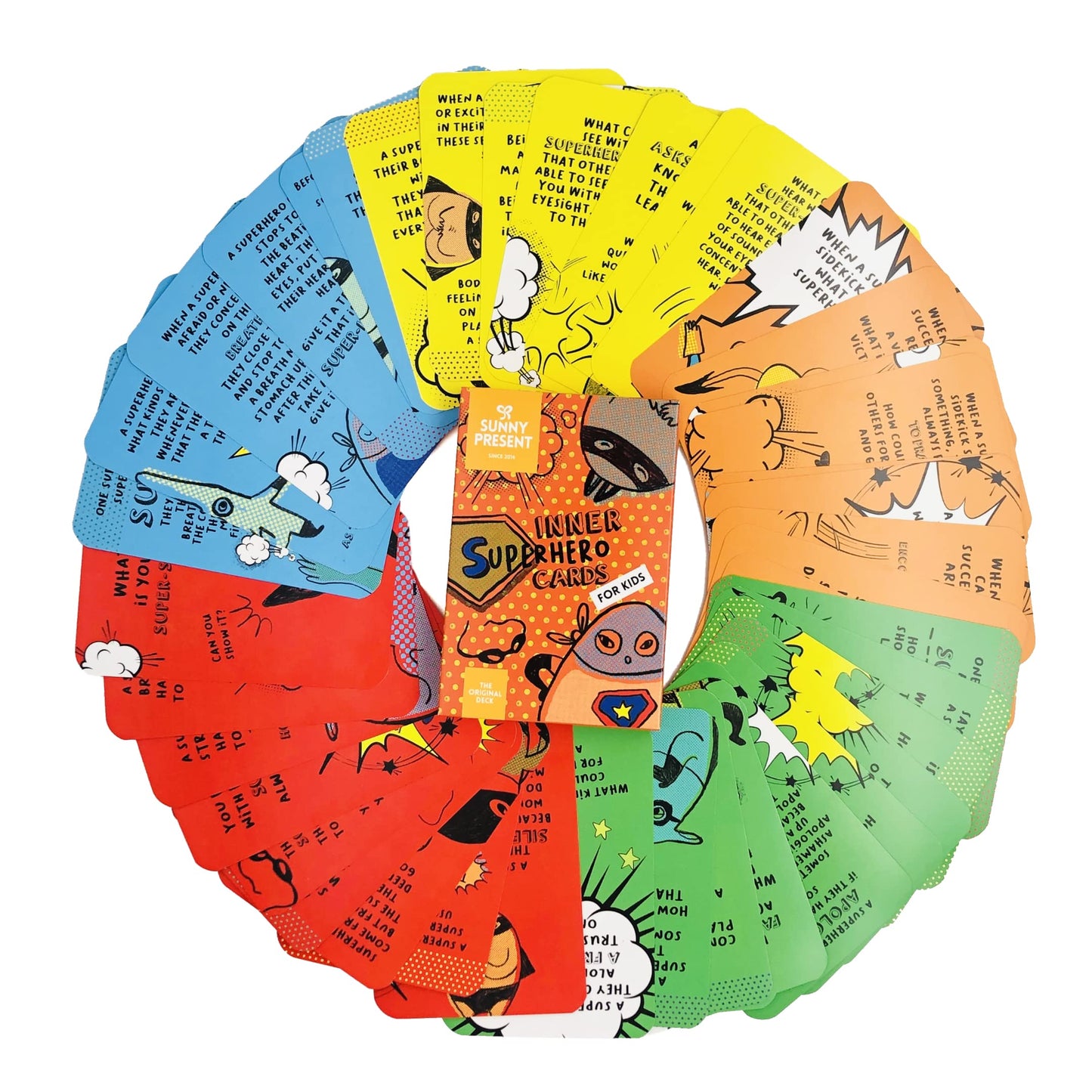Sunny Present Inner Superhero Cards for Kids - 42 Action Cards to Learn Important Skills Through Play: Emotion & Communication Skills  Discover Talents