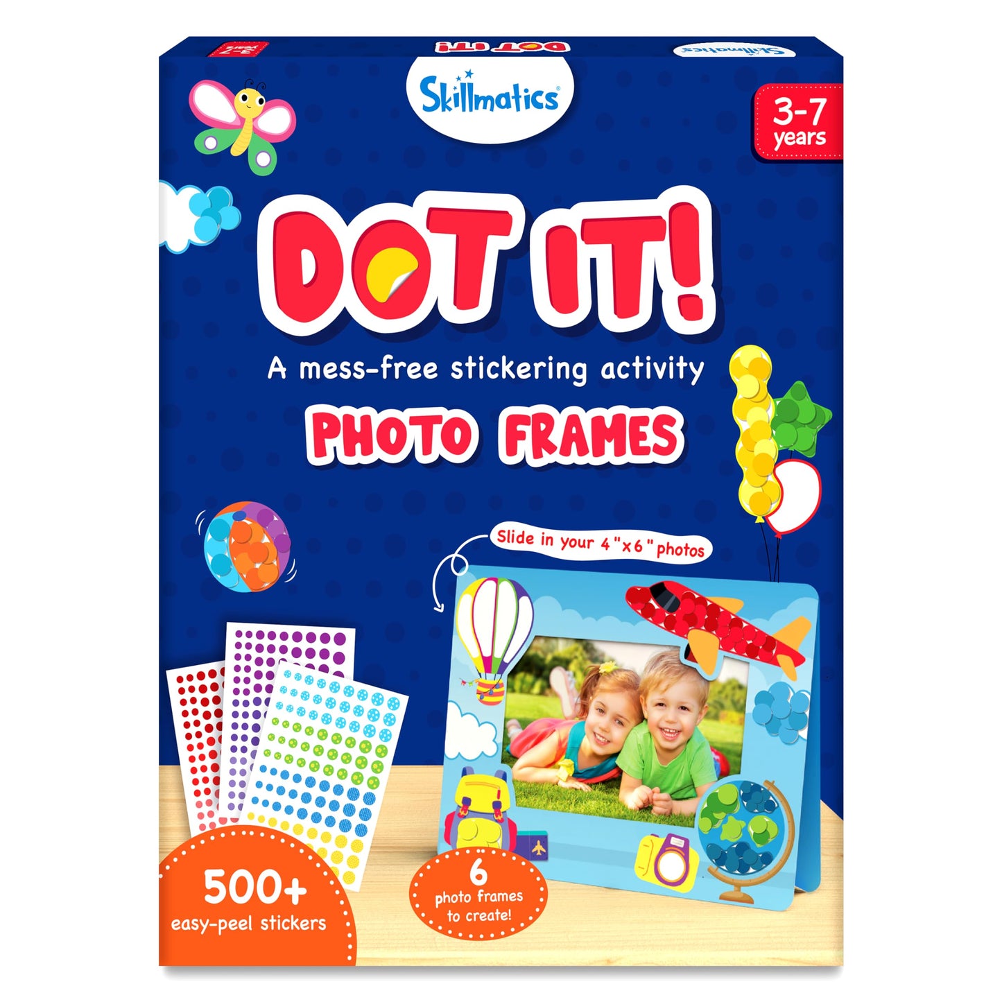 Skillmatics Dot It Sticker Art - Photo Frames, Mess-Free Fun for Kids, 500+ Stickers, Craft Kits, DIY Scrapbooking Activity, Tra