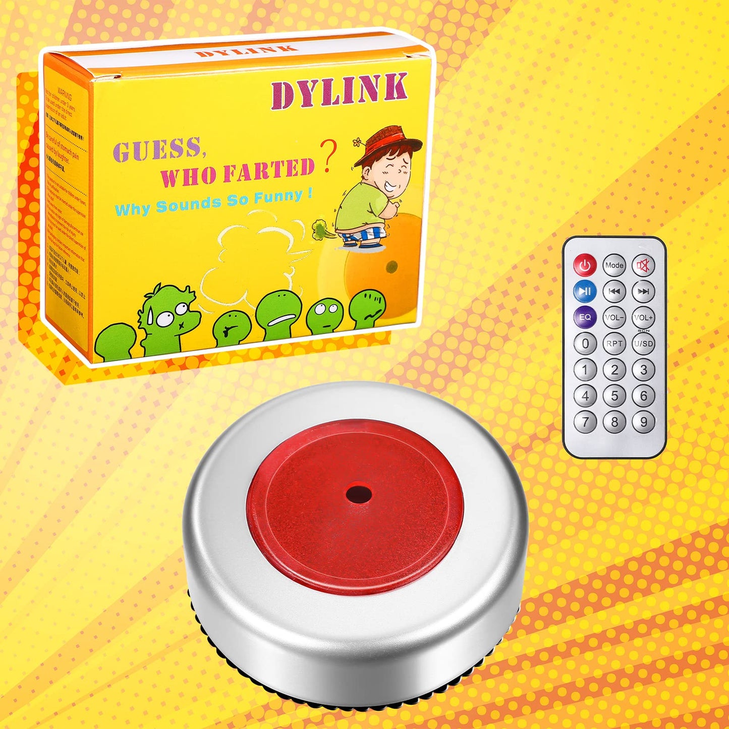 Zomiboo Fart Machine Remote Noise Maker Funny Gag Sound Machine Infrared Controlled Farting Toys Practical Joke Toys Prank Game Prop For Party, Performance(Round)