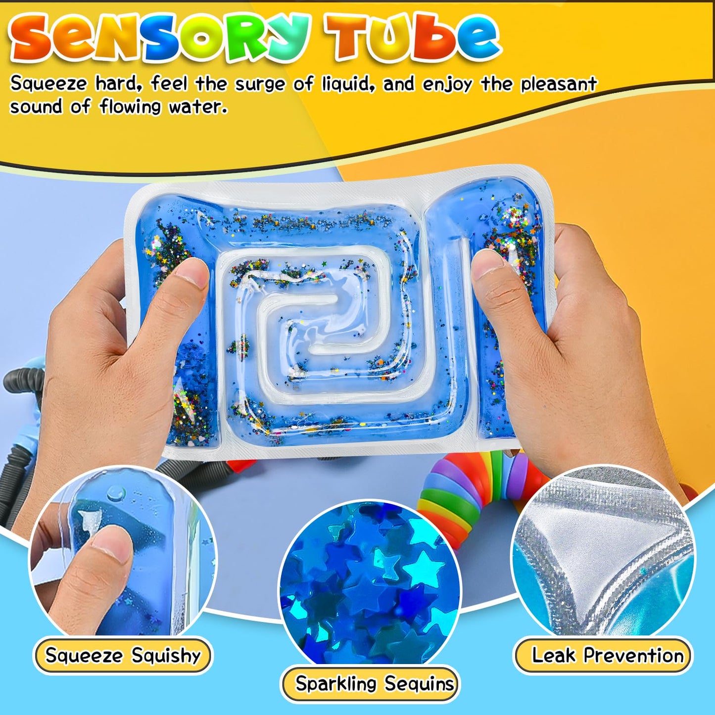 Sensory Toys For Autistic Kids, Autism Squishy Fidget Toys Slug Quiet Fidgets Classroom Calm Down Travel Essential For Toddler A