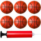 6 Inches Mini Basketball,6 Pack Mini Basketballs For Kids,Inflatable Miniature Basketball Set With Air Pump,Small Basketball Toy Rubber Basketball For Indoor Outdoor Beach Pool Sports Game Party