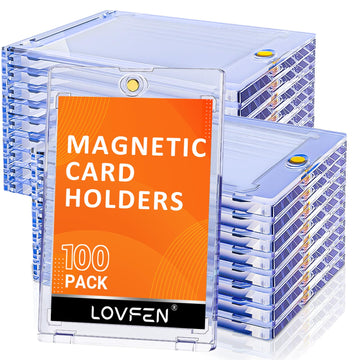 35pt Magnetic Card Holder 100 Pack  enhanced One-Touch Protector for Sports  Baseball  and Collectible Trading Cards  SeDisplay Case for Standard-Sized Cards