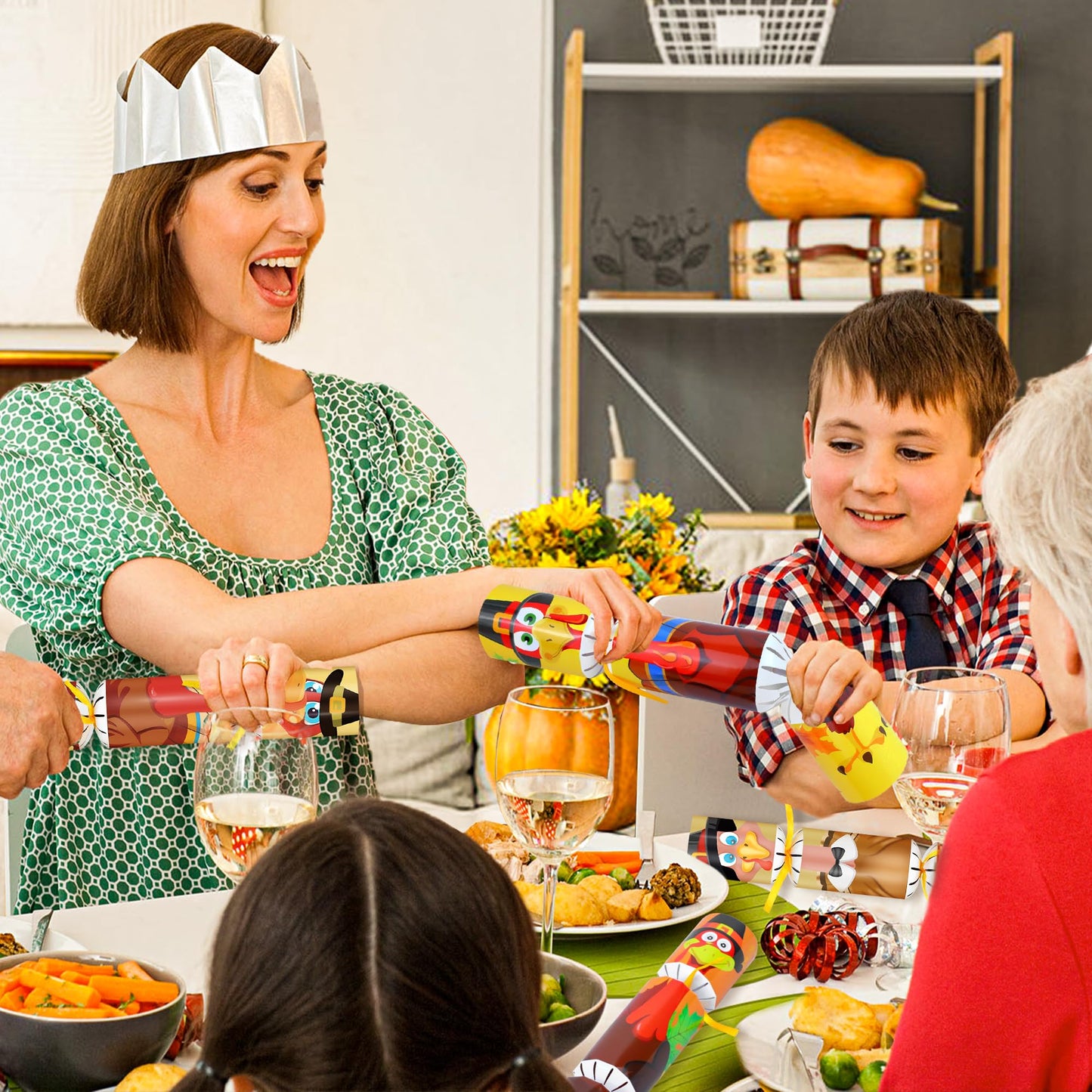 Malhaii 8 Pack Thanksgiving Cr ac k ers No Snap with Prizes for Adults Kids Fall Party Favors Decorations Thanksgiving Table Fav